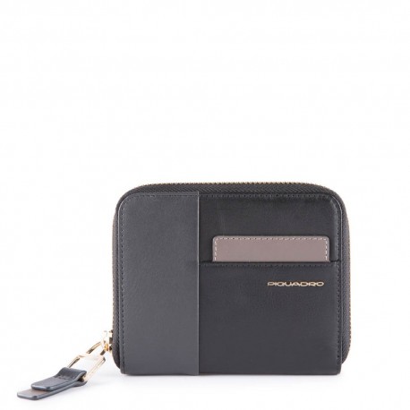 Portafoglio donna con porta carte di credito e protezione anti-frode RFID Echo colore nero - PIQUADRO PD4850W100R/N